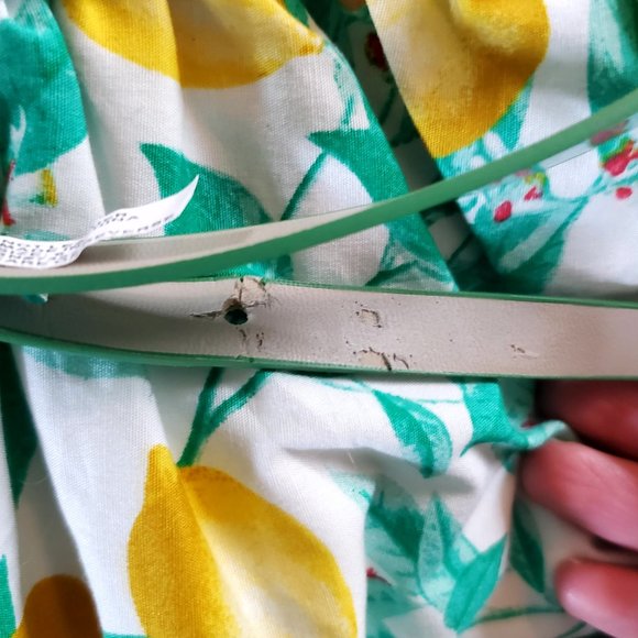 ELLE White Lemon Dress with Belt - Picture 9 of 9